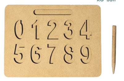 Wooden Number Trace Stencil